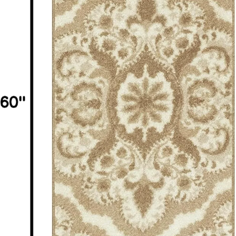 Vivian Medallion Runner, 1'8" x 5', Beige, view 2