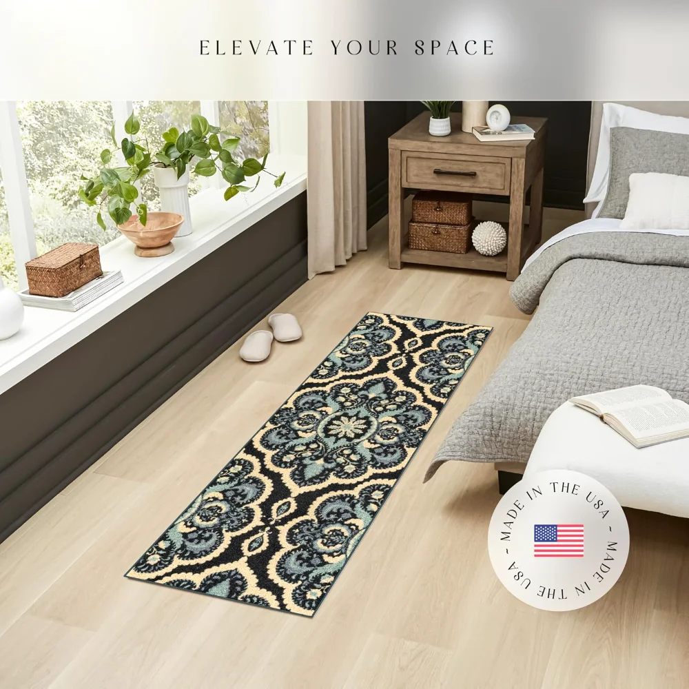 Vivian Medallion Runner, 1'8" x 5', Persian Blue, view 3