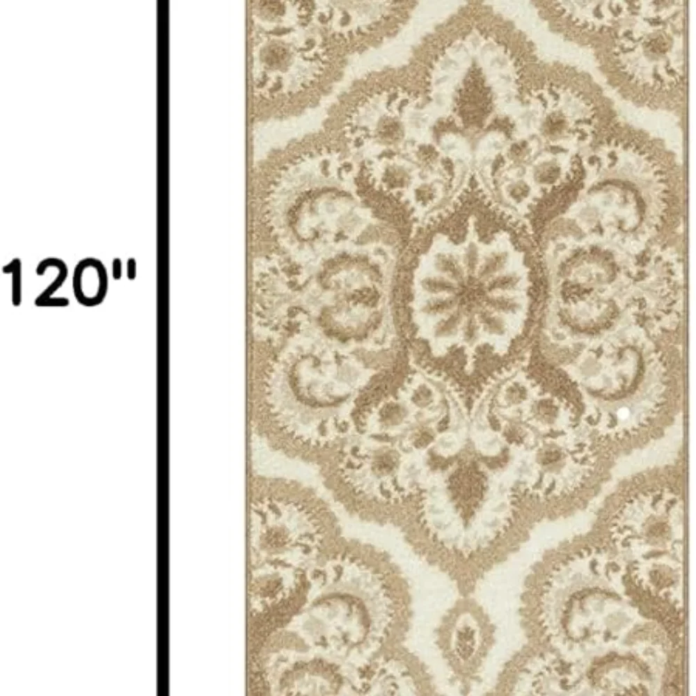 Vivian Medallion Runner, 2' x 10', Beige, view 2