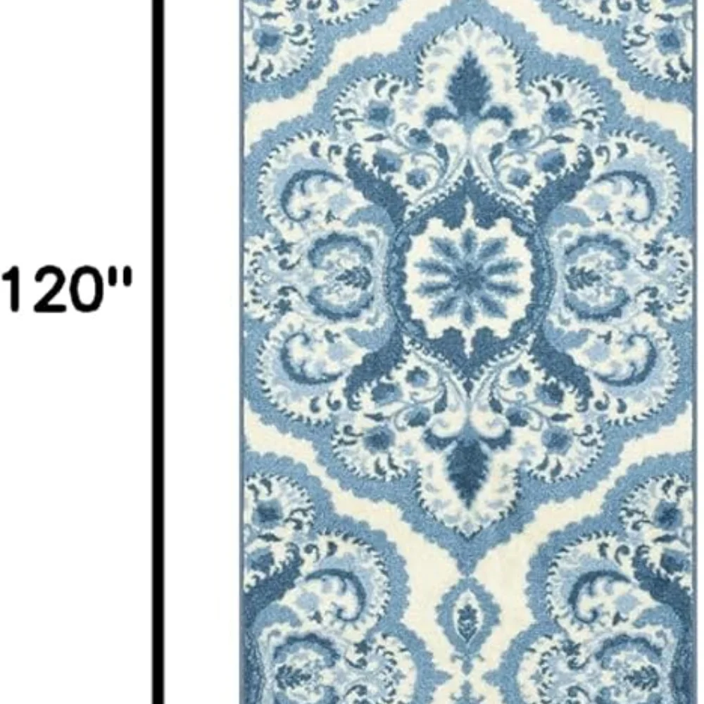 Vivian Medallion Runner, 2' x 10', Blue, view 2
