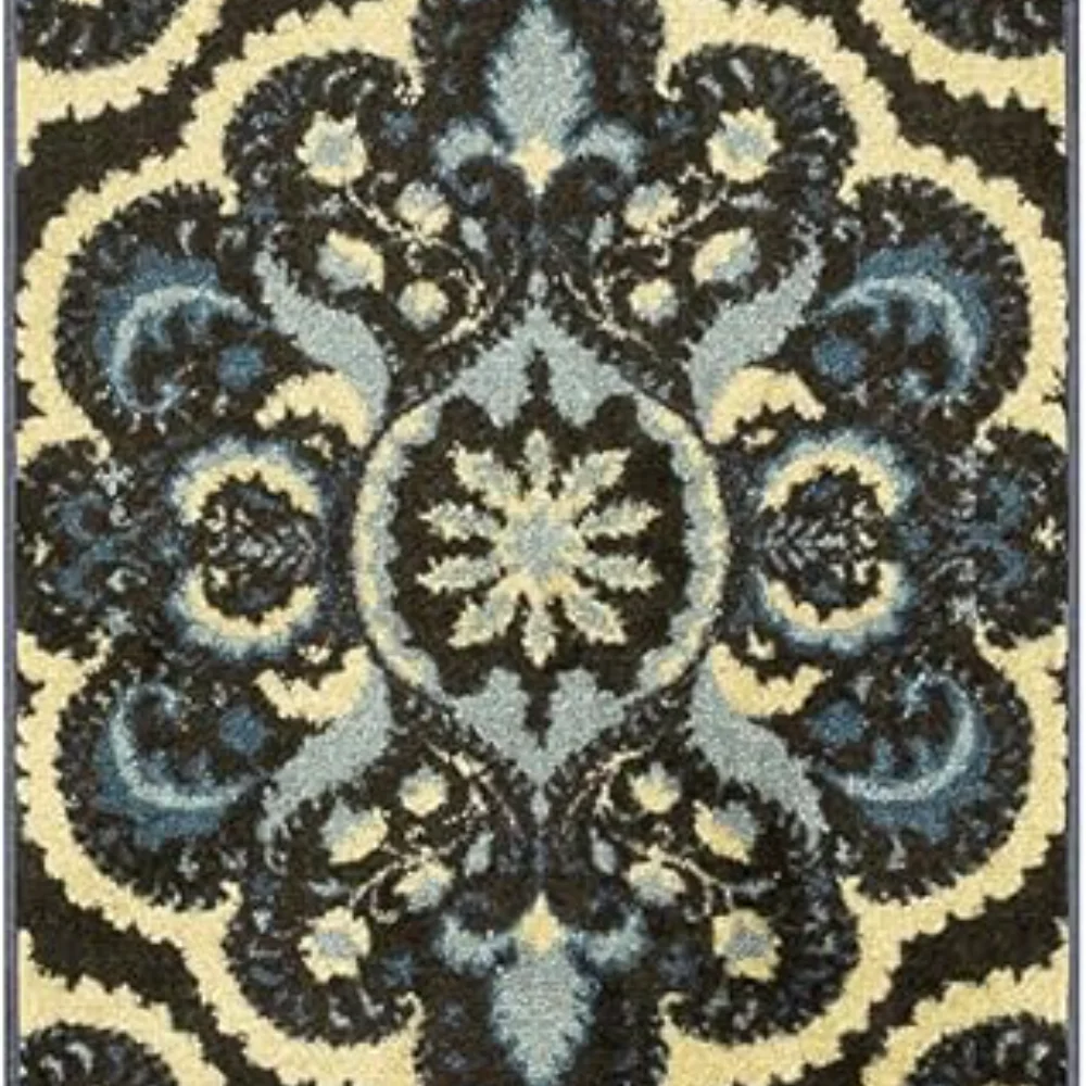 Vivian Medallion Runner, 2' x 10', Persian Blue