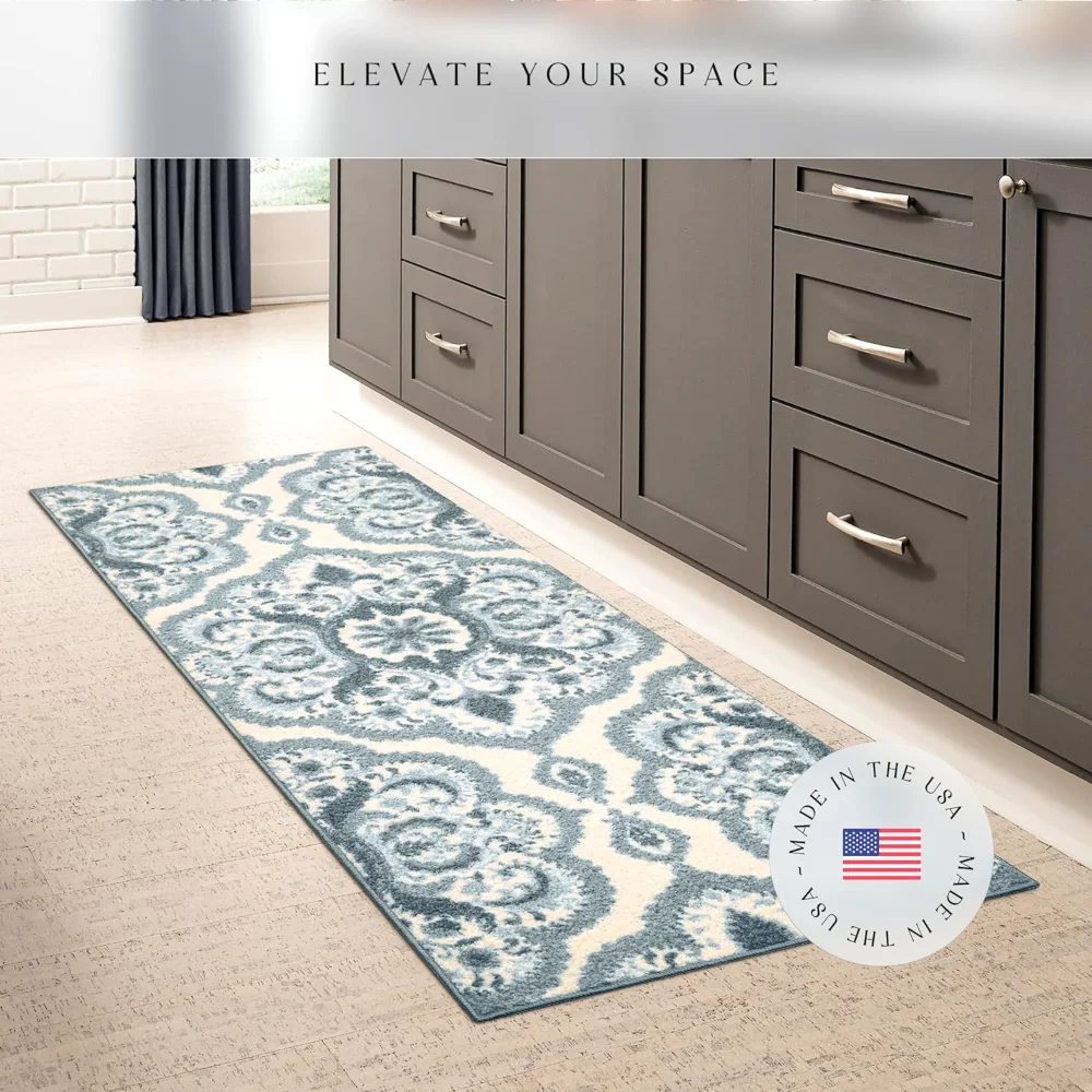Vivian Medallion Runner, 2' x 6', Blue, view 2