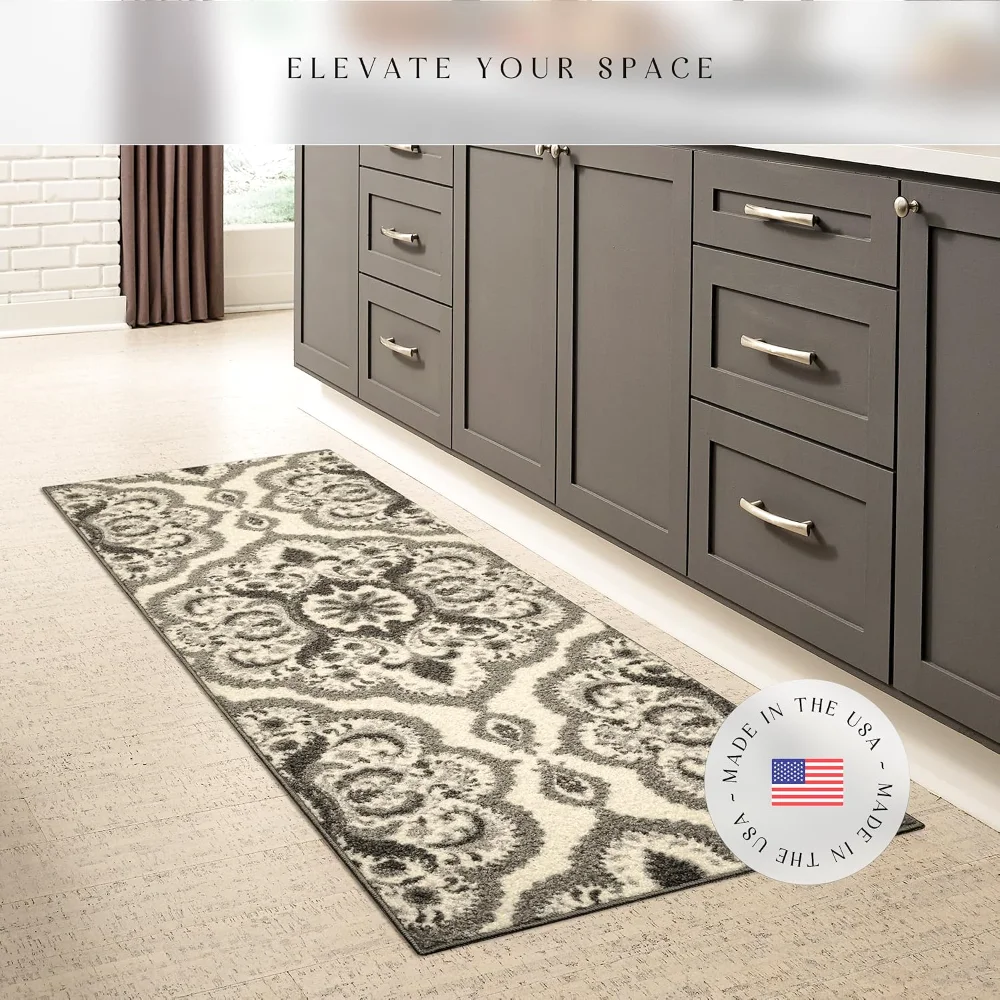 Vivian Medallion Runner, 2' x 6', Grey, view 2