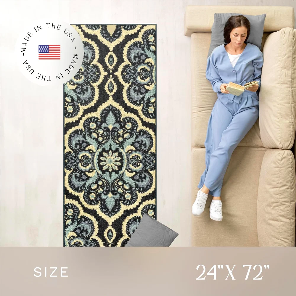 Vivian Medallion Runner, 2' x 6', Persian Blue, view 3