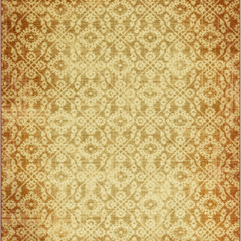 Arden Vintage Distressed Area Rug, 4'9" x 7', Gold