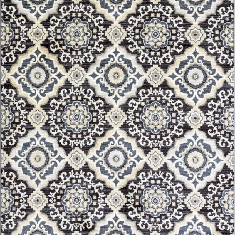 Camilla Medallion Pet Mat, 4'9" x 7', Cream
