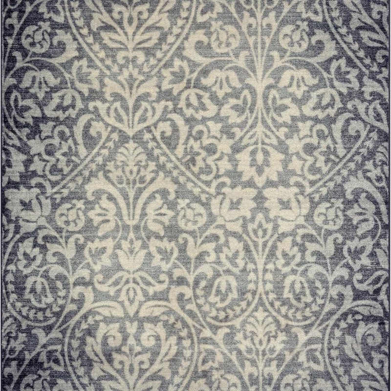 Exeter Floral Area Rug, 4'9" x 7', Grey