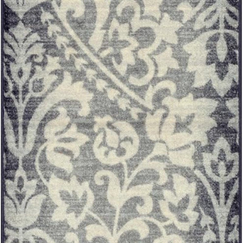 Exeter Floral Runner, 2' x 6', Grey