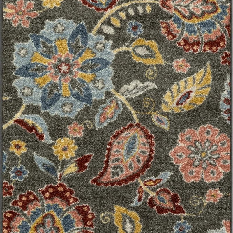 Gardena Floral Accent Rug, 2'6" x 3'10", Grey