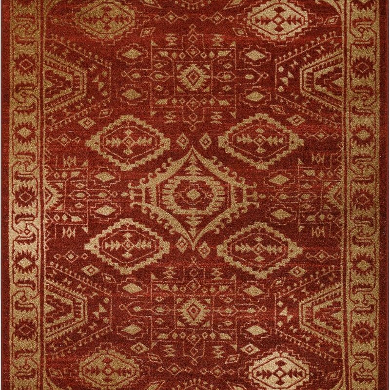 Georgina Traditional Area Rug, 4'9" x 7', Red