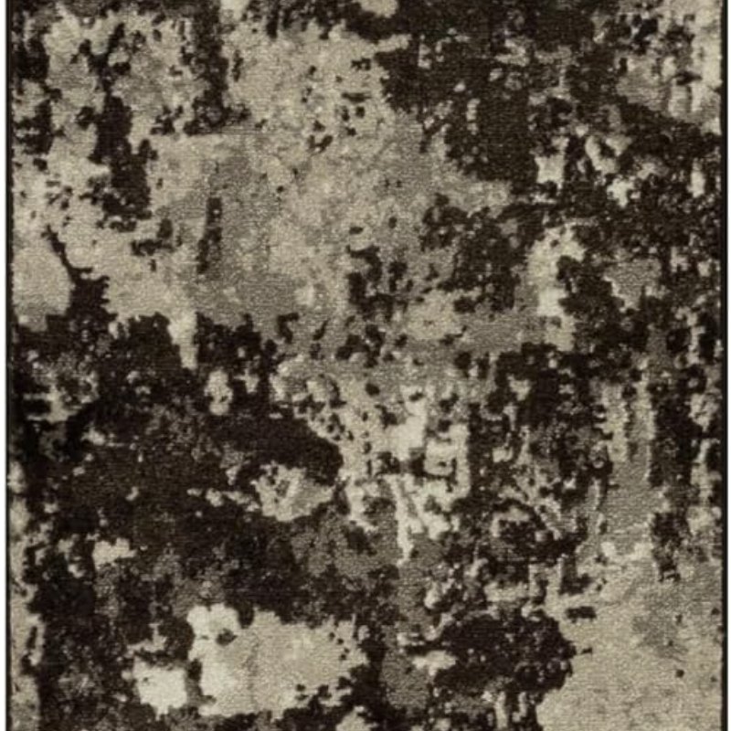 Horizon Modern Abstract Runner, 2' x 6', Midnight Black