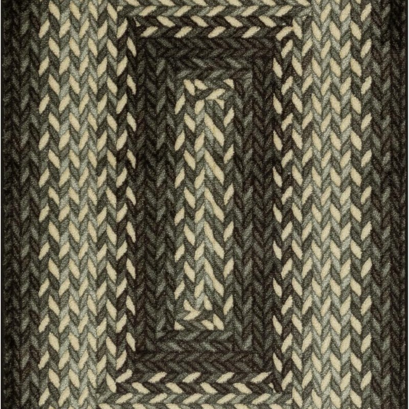 Marion Bohemian Braided-Style Print Accent Rug, 2'6" x 3'10", Black