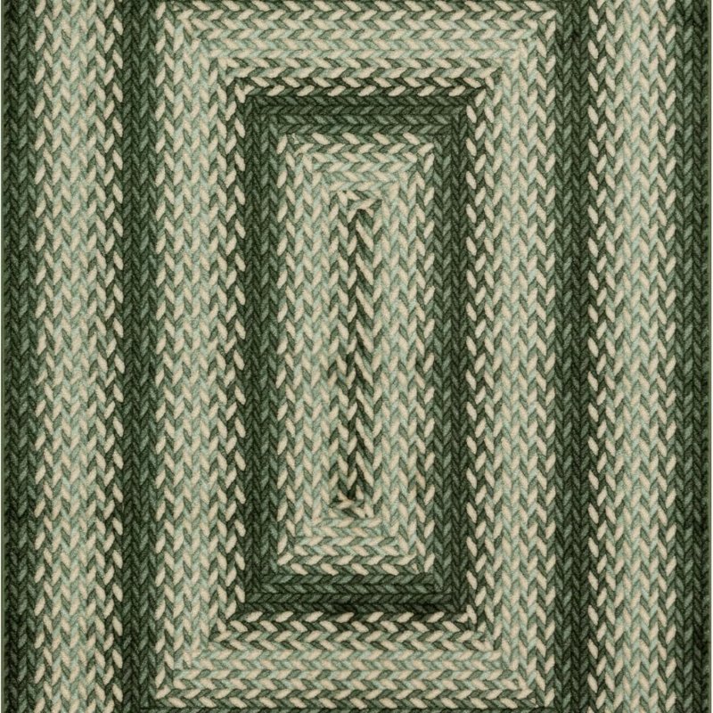 Marion Bohemian Braided-Style Print Area Rug, 4'9" x 7', Green