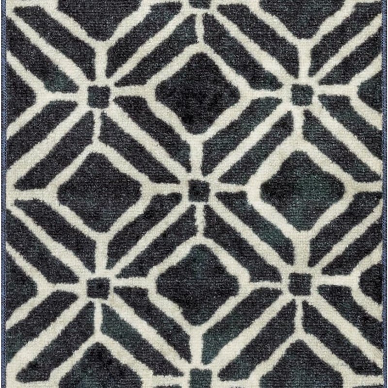 Moderna Geometric Accent Rug, 34" x 20", Dark Blue