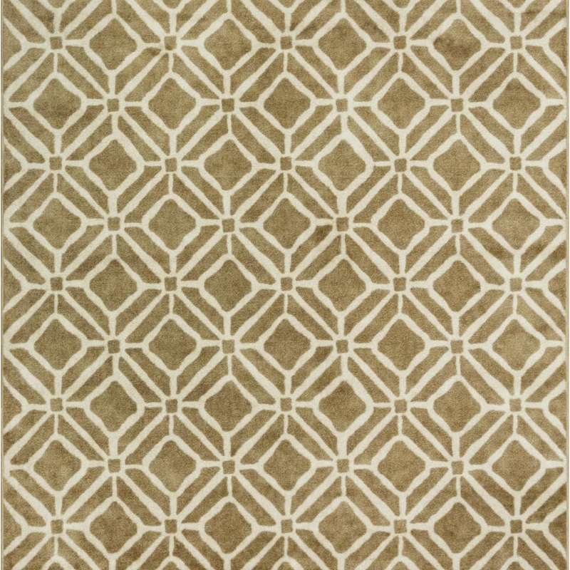Moderna Geometric Area Rug, 4'9" x 7', Beige