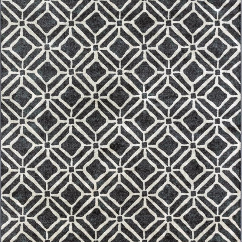 Moderna Geometric Area Rug, 4'9" x 7', Dark Blue