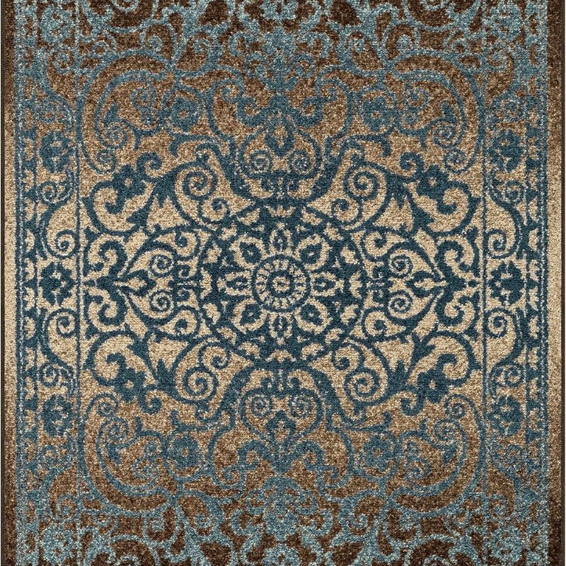 Pelham Vintage Medallion Pet Mat, 3'4" x 5', Blue