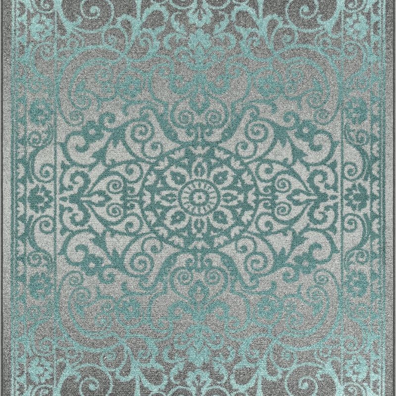 Pelham Vintage Medallion Pet Mat, 4'9" x 7', Grey