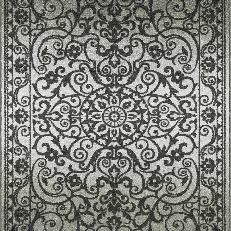 Pelham Vintage Medallion Pet Mat, 4'9" x 7', Grey