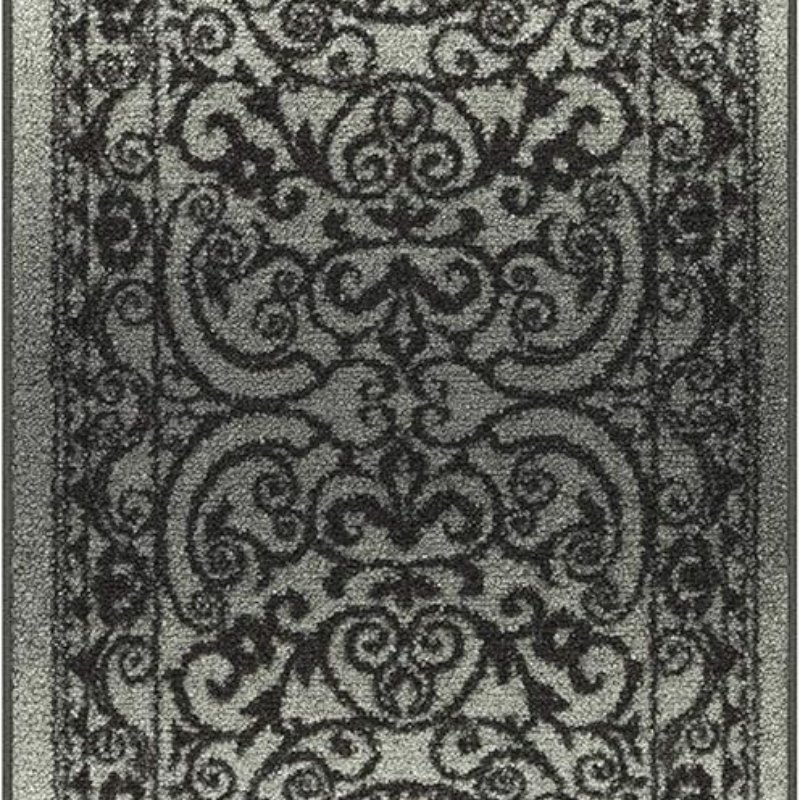 Pelham Vintage Medallion Runner, 1'8" x 5', Grey