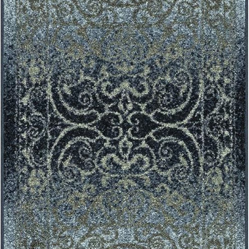 Pelham Vintage Medallion Runner, 2' x 6', Navy