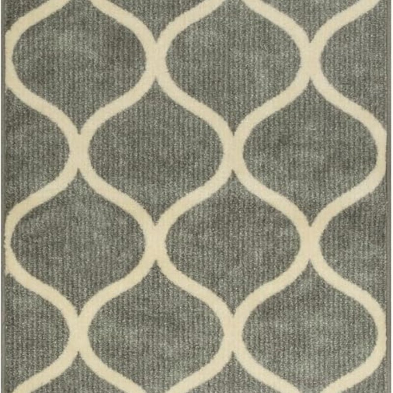 Rebecca Moroccan Trellis Runner, 2' x 6', Grey