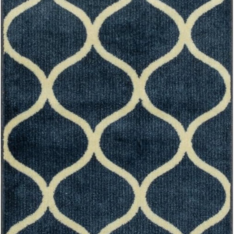 Rebecca Moroccan Trellis Runner, 2' x 6', Navy
