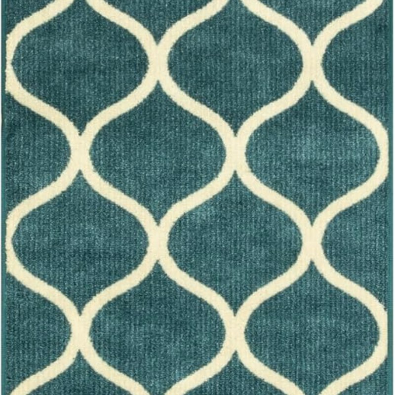 Rebecca Moroccan Trellis Runner, 2' x 6', Teal
