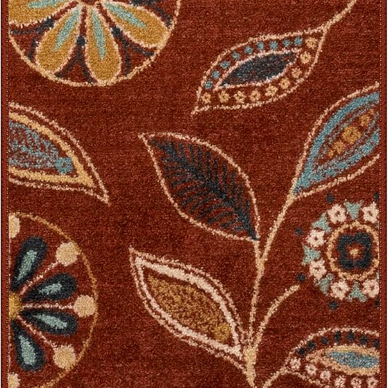 Reggie Floral Runner, 1'8" x 5', Merlot