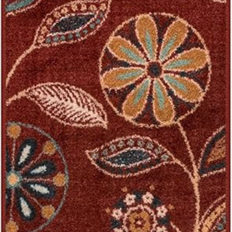 Reggie Floral Runner, 2' x 10', Merlot