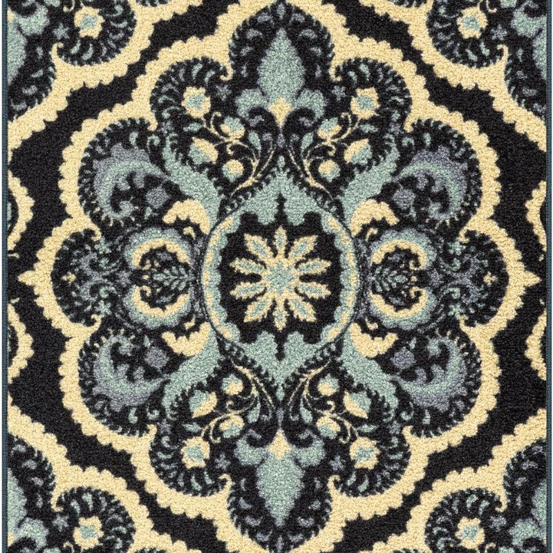 Vivian Medallion Accent Rug, 2'6" x 3'10", Persian Blue