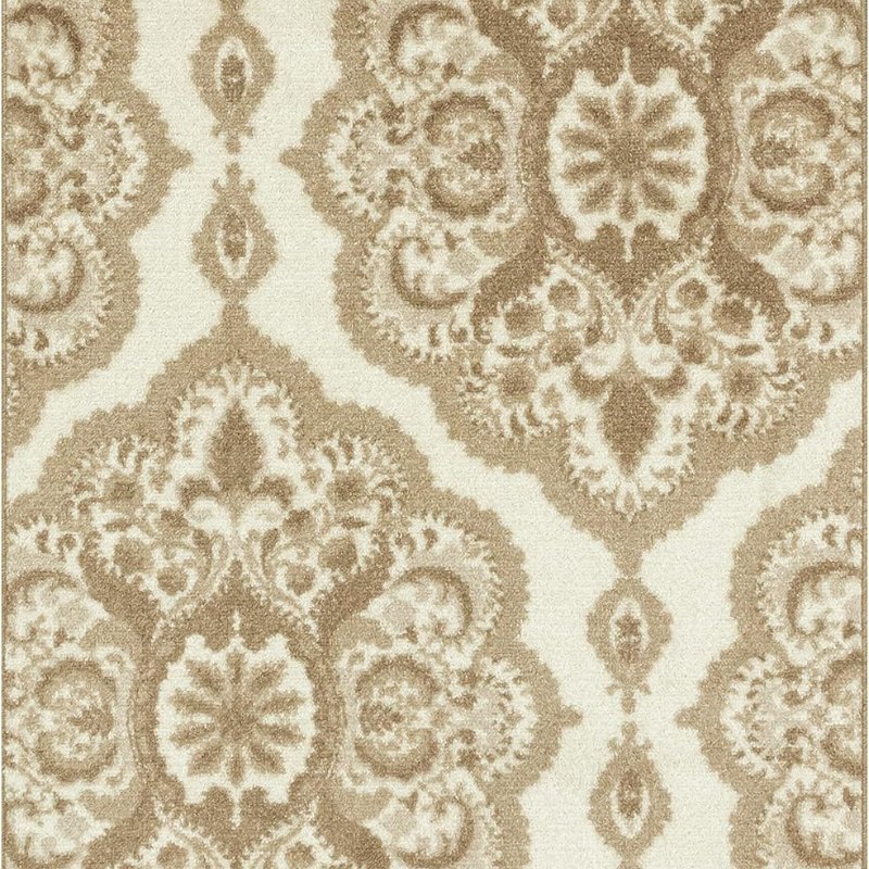Vivian Medallion Pet Mat, 3'4" x 5', Beige