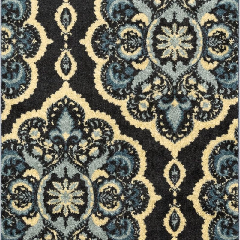 Vivian Medallion Pet Mat, 3'4" x 5', Persian Blue